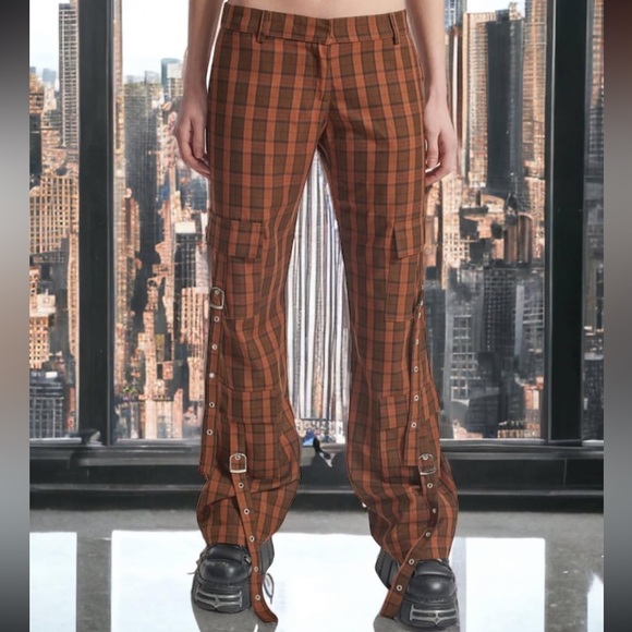 BLAKE CHECK FLARE PANTS - Picture 1 of 5